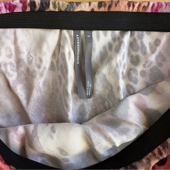 Anthropologie Tilda Maxi Slip Skirt Leopard Animal Print Orange Plum Pink Size S - Picture 5 of 8